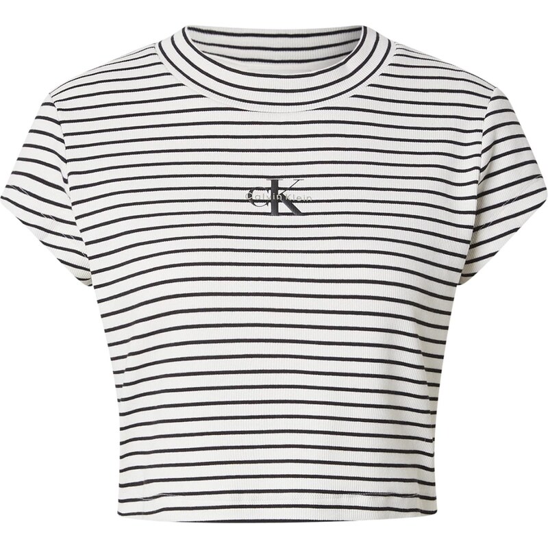 Calvin Klein Jeans Tričko černá / bílá