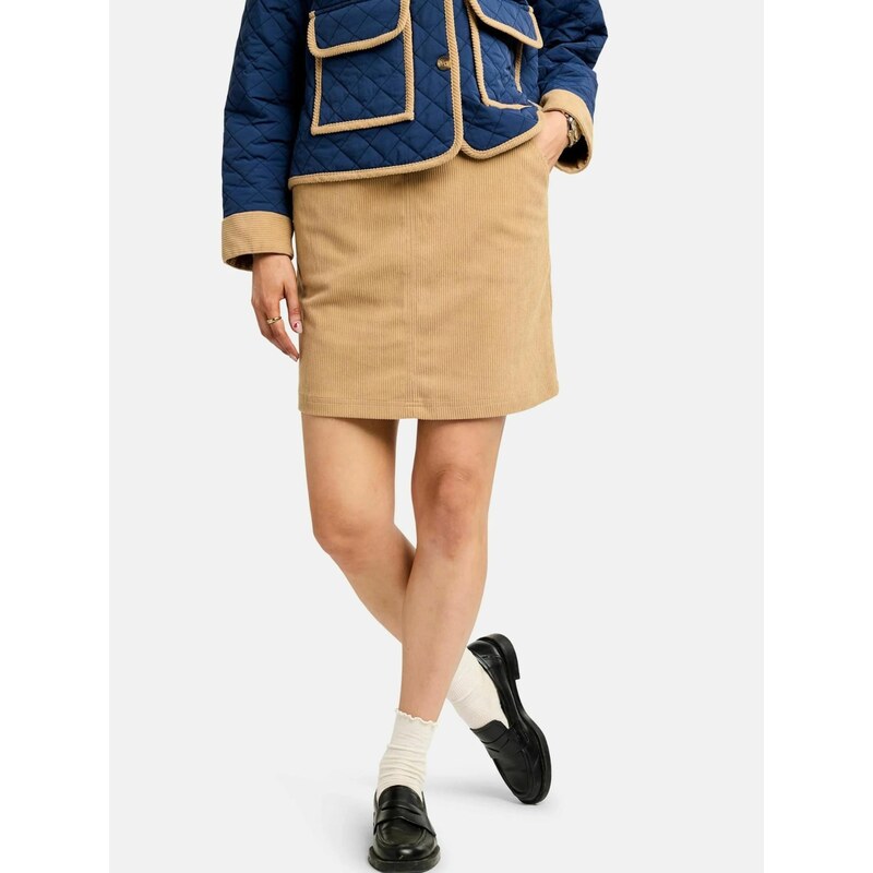 Liberte Essentiel Sukně  CORDUROY  béžová