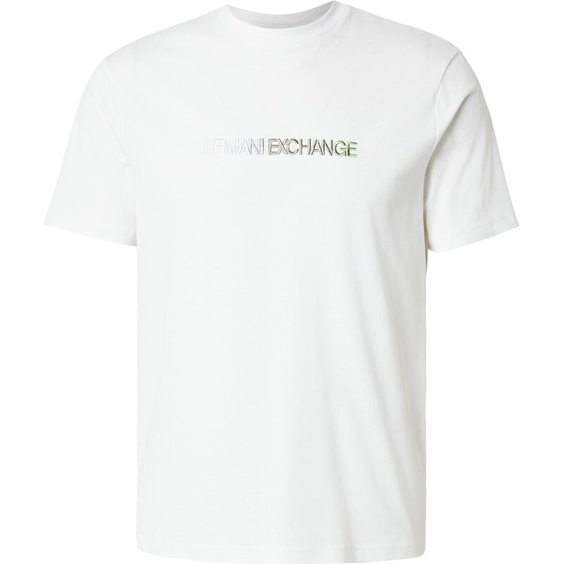 ARMANI EXCHANGE Tričko světlemodrá / hnědá / zelená / offwhite