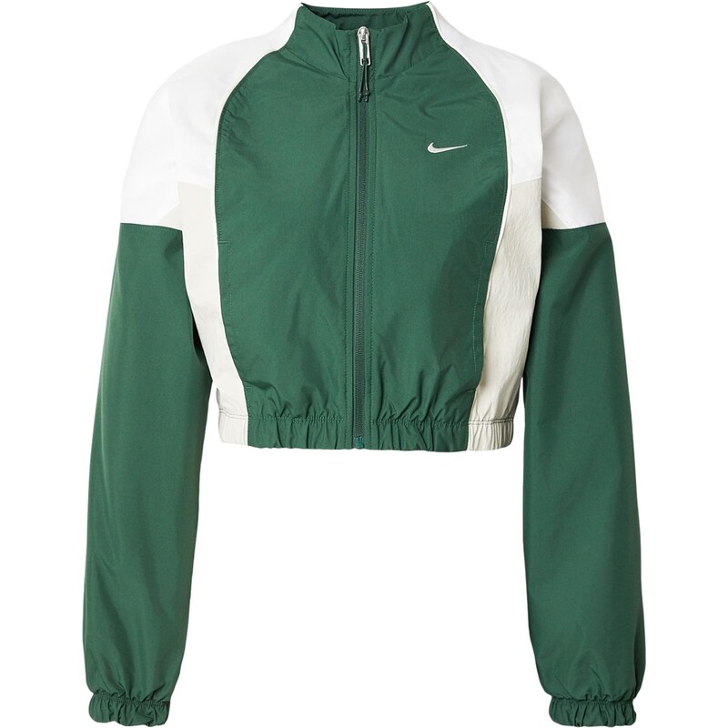 Nike Sportswear Přechodná bunda 'SHRUNKEN' smaragdová / bílá