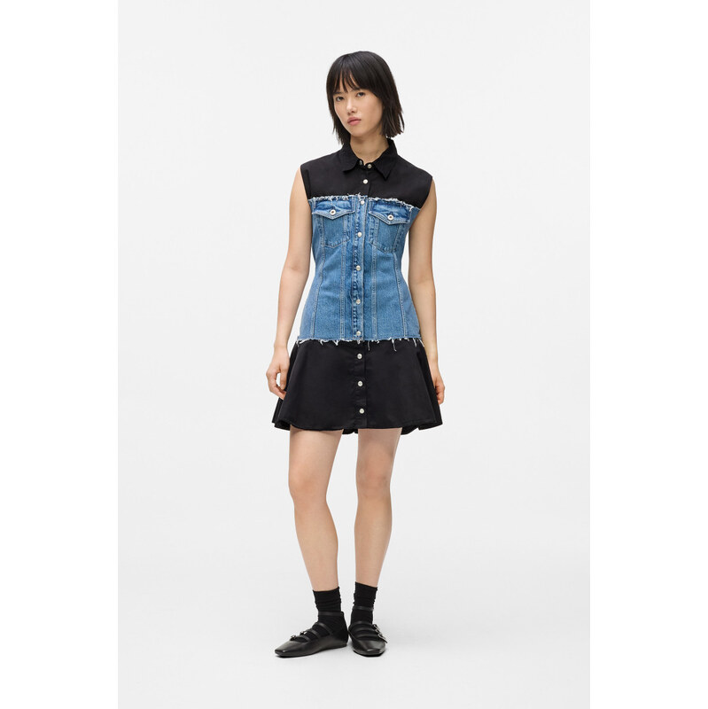 ŠATY KARL LAGERFELD JEANS KLJ MIXED MATERIAL DRESS