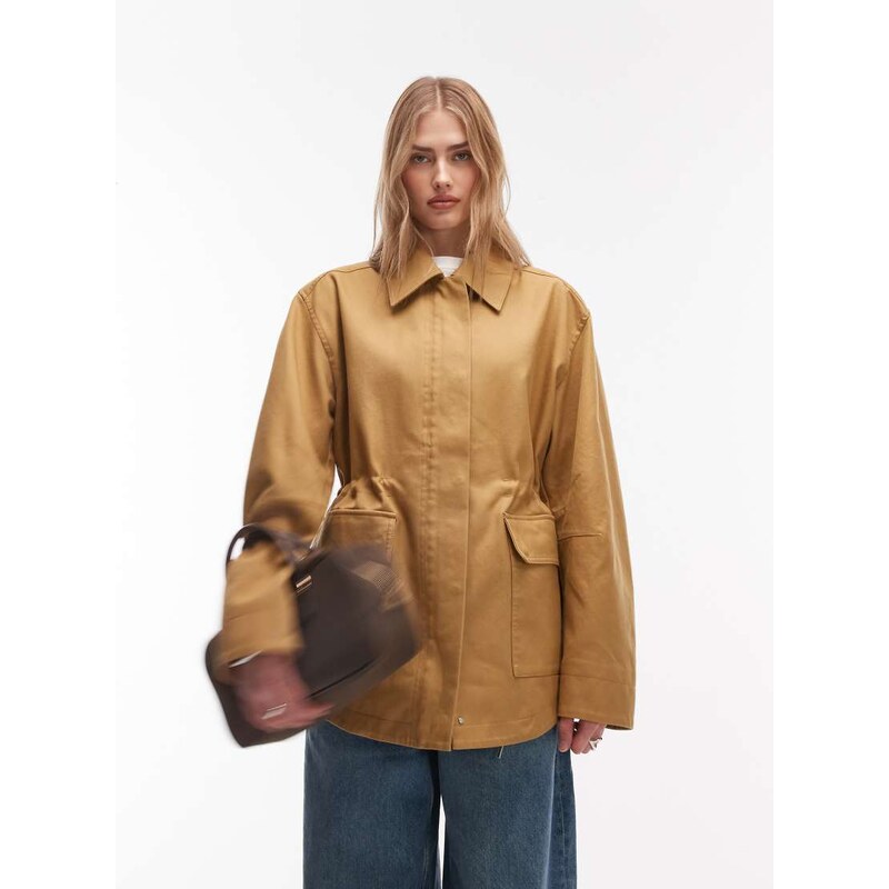 & Other Stories short cotton trench jacket with cinched waist in 113616719