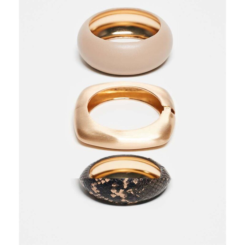ALDO nolita 3 bangle set in snake, pu and gold-Multi 113306240