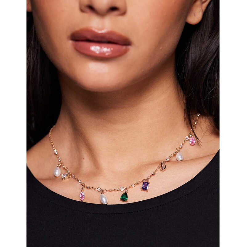 ALDO flissia multi charm necklace in gold 113306241