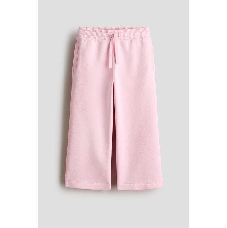H&M - Široké kalhoty joggers česaným rubem - Světle Růžová
