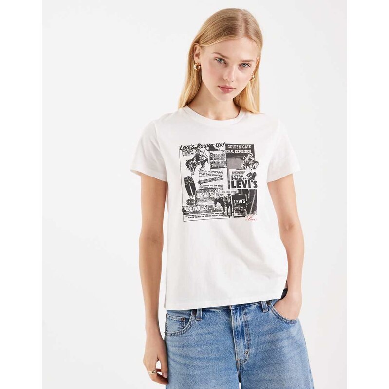 Levis Perfect tee with vintage graphic in white 113320439