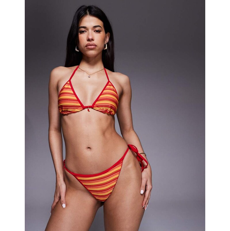 Candypants tieside bikini bottom with chilli detail in red