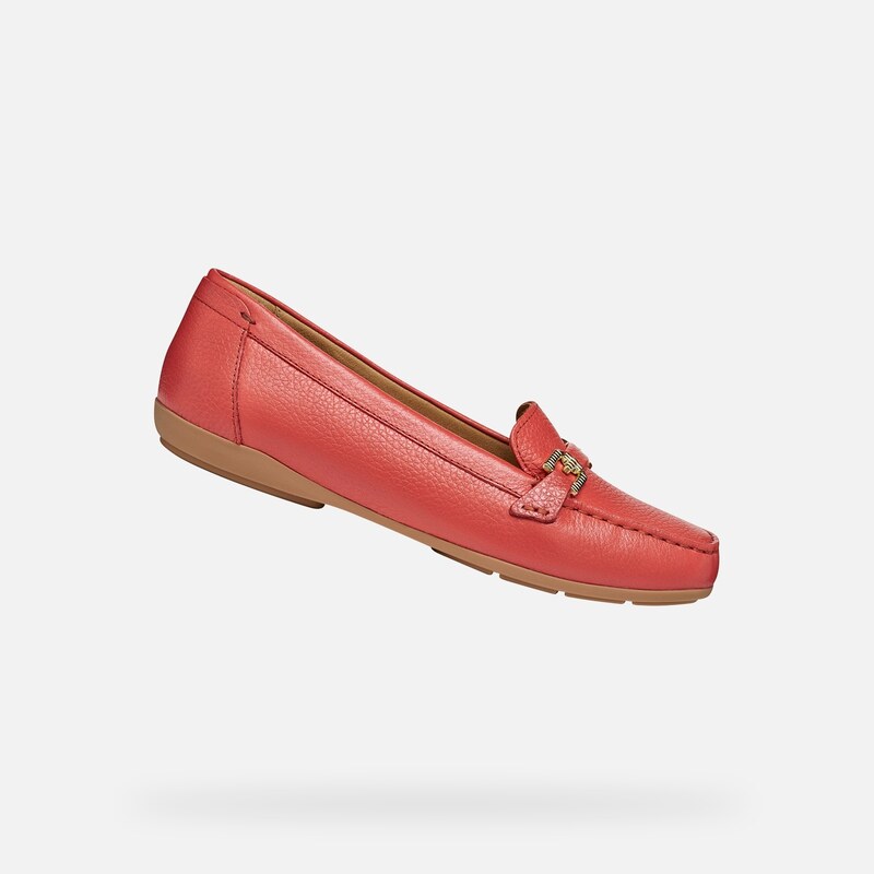 Červené dámské loafers Geox Annytah Power 113320023
