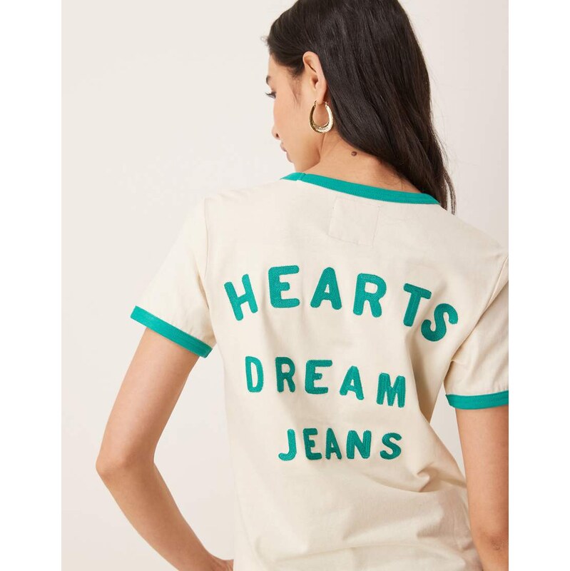 Wrangler x Lainey Wilson ringer hearts tee in ecru-Neutral 113320765