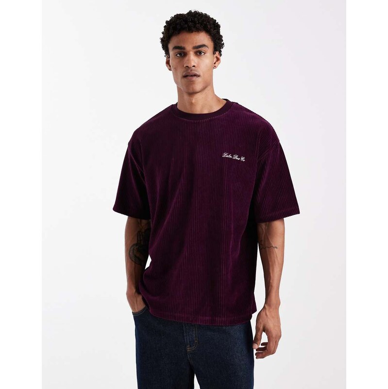 ASOS DESIGN heavyweight oversized t-shirt with chest embroidery