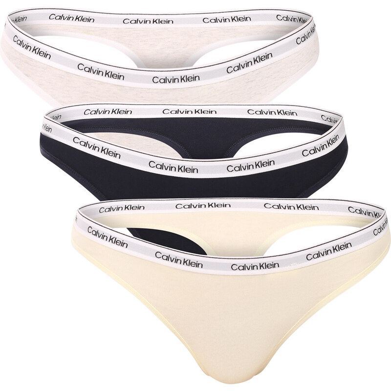 3PACK dámská tanga Calvin Klein vícebarevná (QD5209-TC8) 113326473