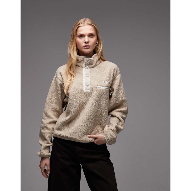 Columbia Helvetia II cropped half snap fleece in beige-Neutral