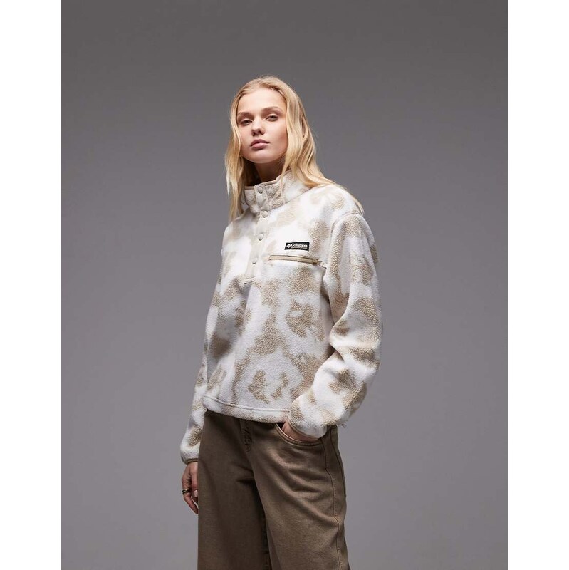 Columbia Helvetia II printed cropped half snap fleece in beige-Neutral 113327455