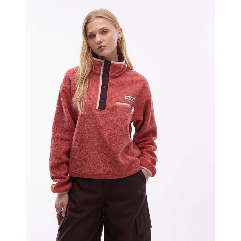 Columbia Helvetia II cropped half snap fleece in red 113338331