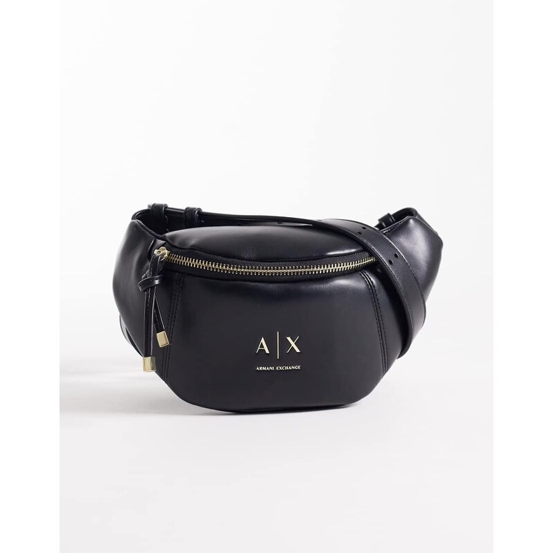 Armani Exchange Alice mini crossbody bumbag in black 113338797