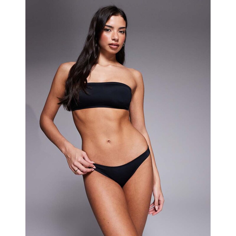 ASOS DESIGN Maya Haldiki low rise hipster bikini bottom in black