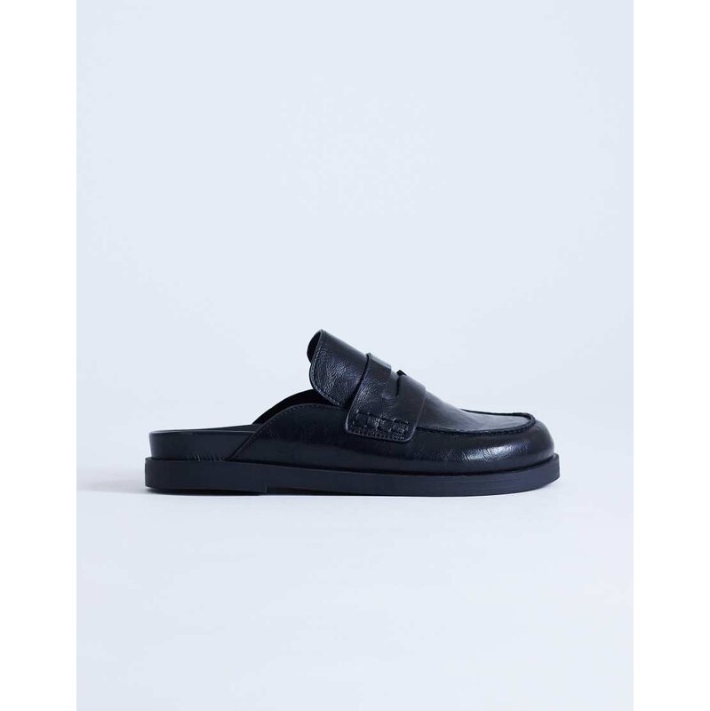 Topshop Addie loafer mule in black 115520817