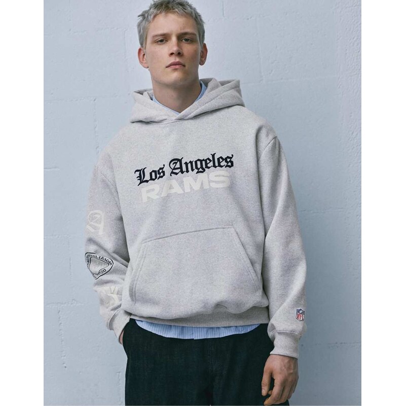 Pull&Bear Nfl los angeles hoodie in grey marl