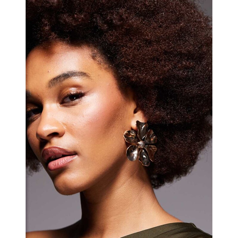 ALDO tahllia molten flower earrings in gold 113338610