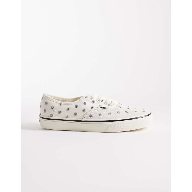 Vans Authentic trainers in white with floral embroidery