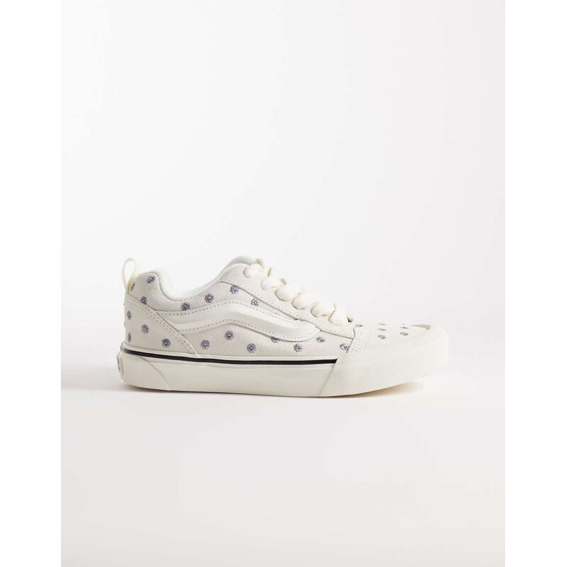 Vans Knu Skool trainers in white with floral embroidery