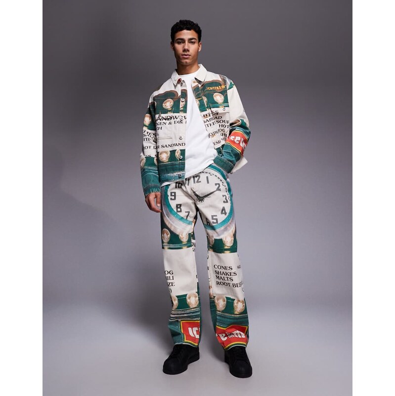 ICECREAM parlor double scoop all over printed jeans co-ord in