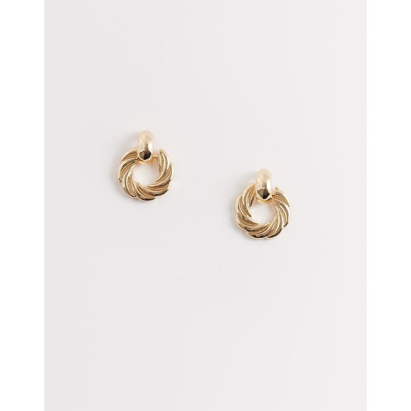 ASOS DESIGN mini door-knocker studs in gold tone