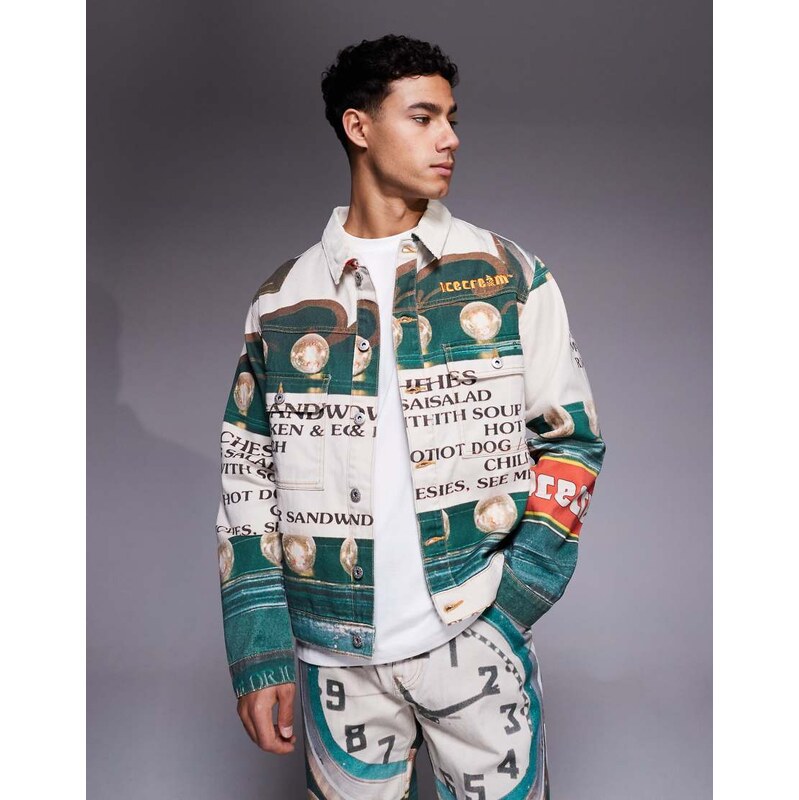 ICECREAM parlor denim trucker jacket co-ord in multi
