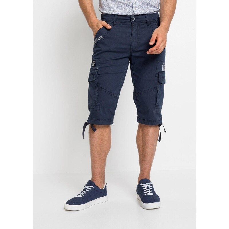 bonprix Dlouhé bermudy s cargo kapsami, Regular Fit modrá Muž