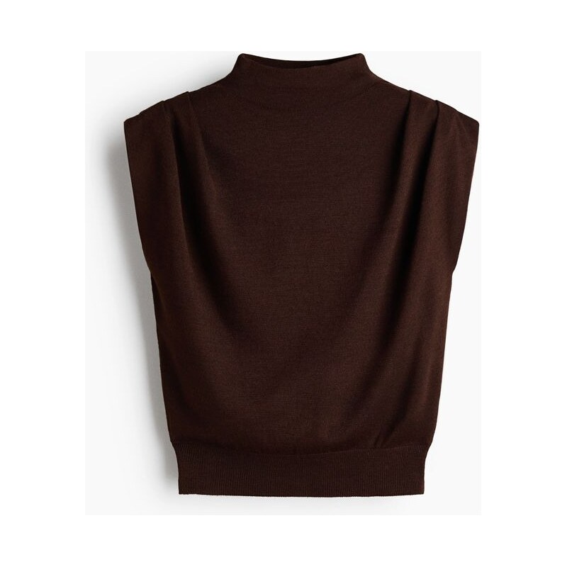 H&M - Top z jemného úpletu - Hnědá