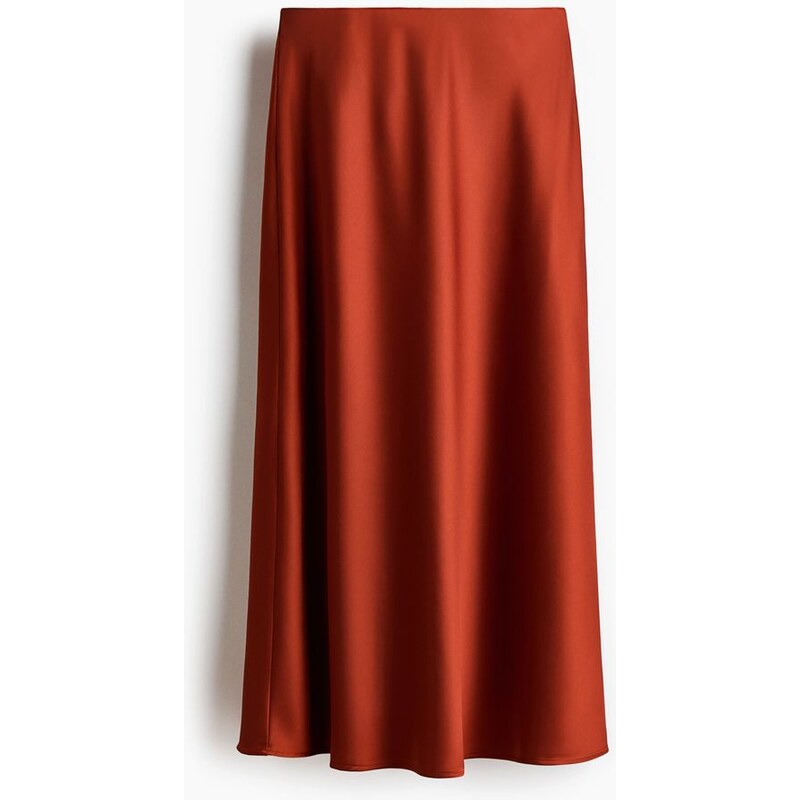 H&M - Sukně midi - Temně Oranžová
