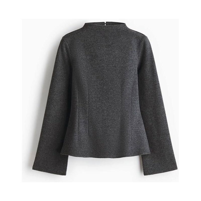 H&M - Vypasovaný top - Tmavě Šedá