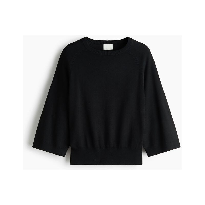 H&M - Top z jemného úpletu - Černá