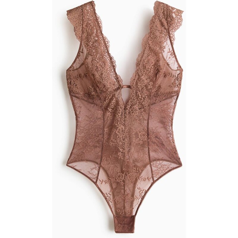 H&M - Krajkové body - červená 113330655