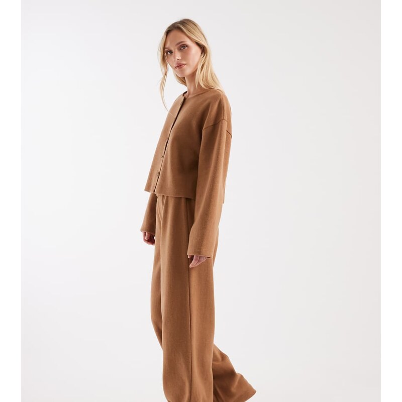 Miss Selfridge super soft trouser co-ord in cinnamon-Multi