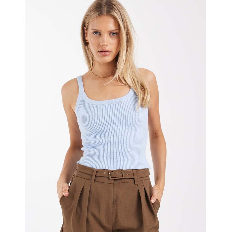 4th & Reckless ribbed knit scoop neck cami top co-ord in light