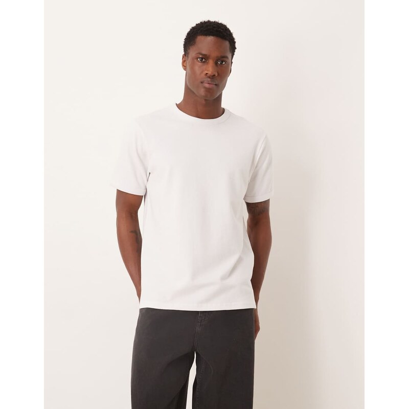 ASOS DESIGN regular fit t-shirt in white boucle