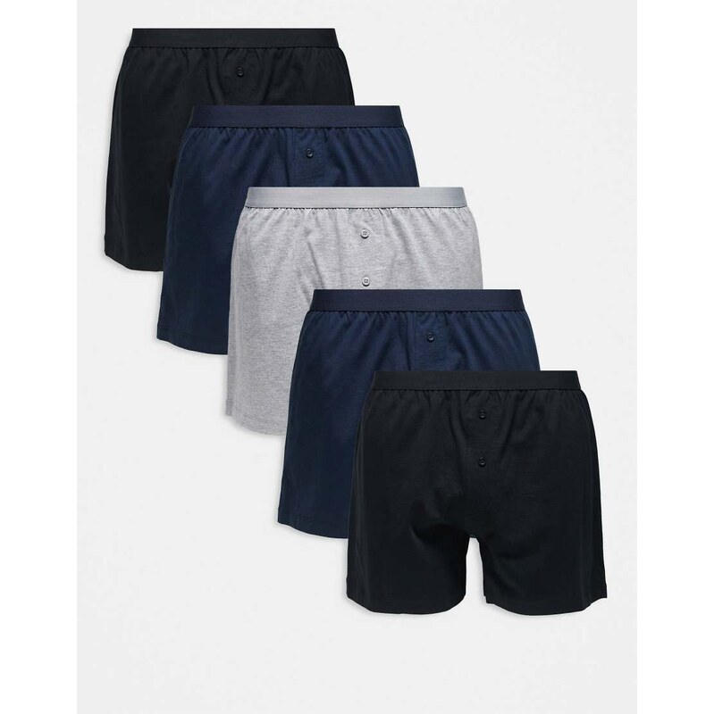 ASOS DESIGN 5 pack jersey boxer in multi 113331703