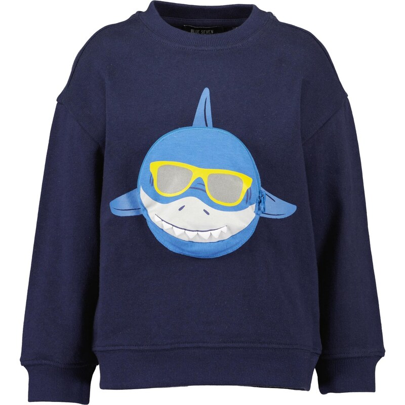 BLUE SEVEN Mikina námořnická modř / světlemodrá / bílá