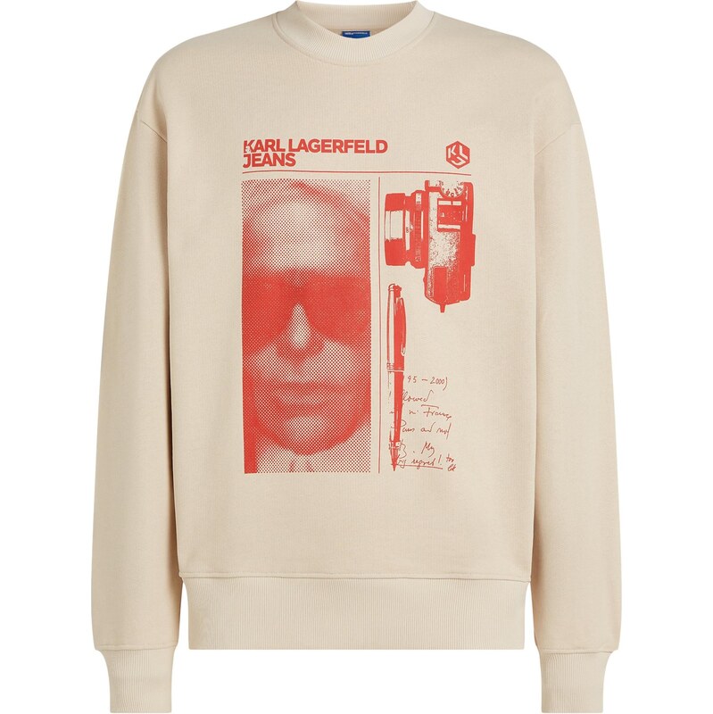 KARL LAGERFELD JEANS Mikina béžová / krvavě červená