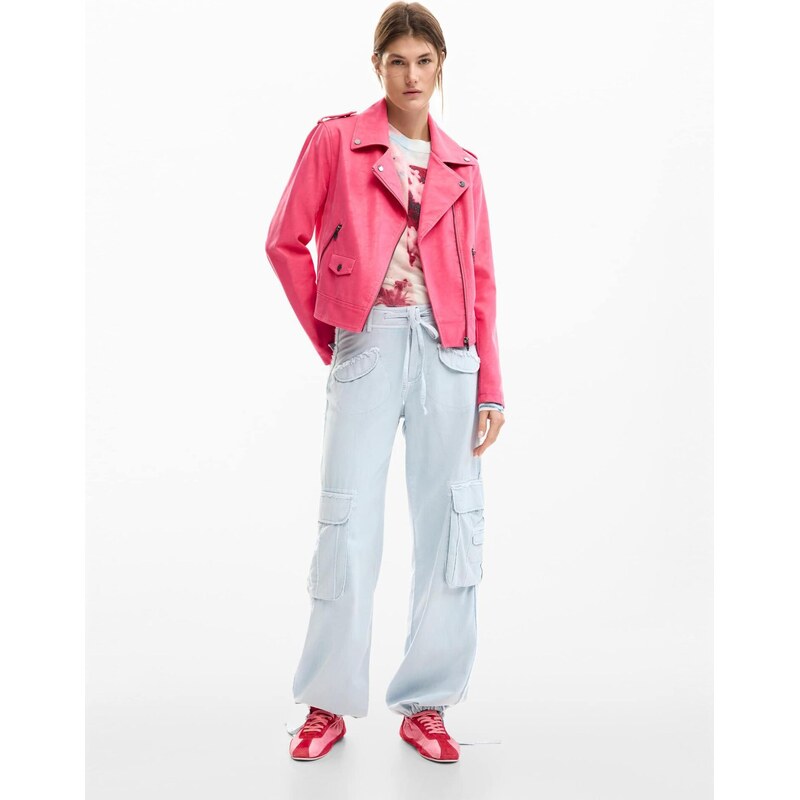Desigual Přechodná bunda pink