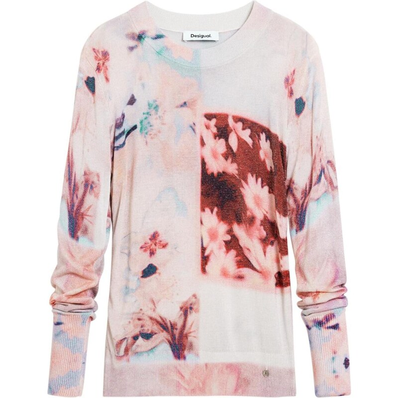 Desigual Svetr opálová / merlot / světle červená