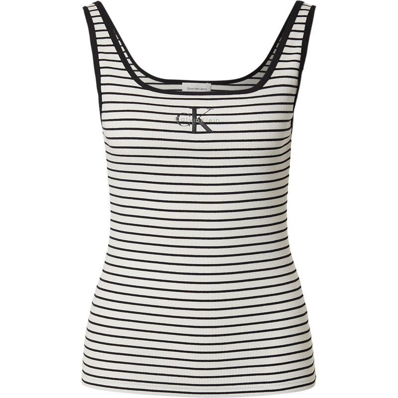 Calvin Klein Jeans Top černá / bílá