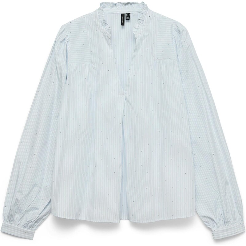 VERO MODA Halenka VMSINA světlemodrá / bílá