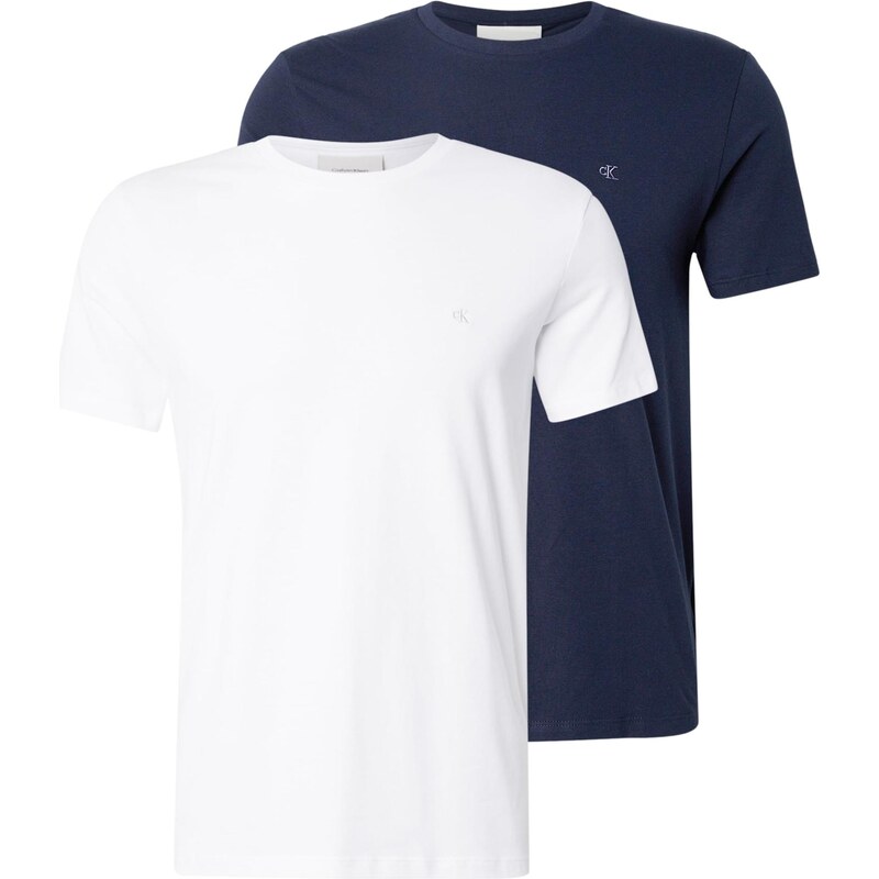 Calvin Klein Tričko tmavě modrá / bílá