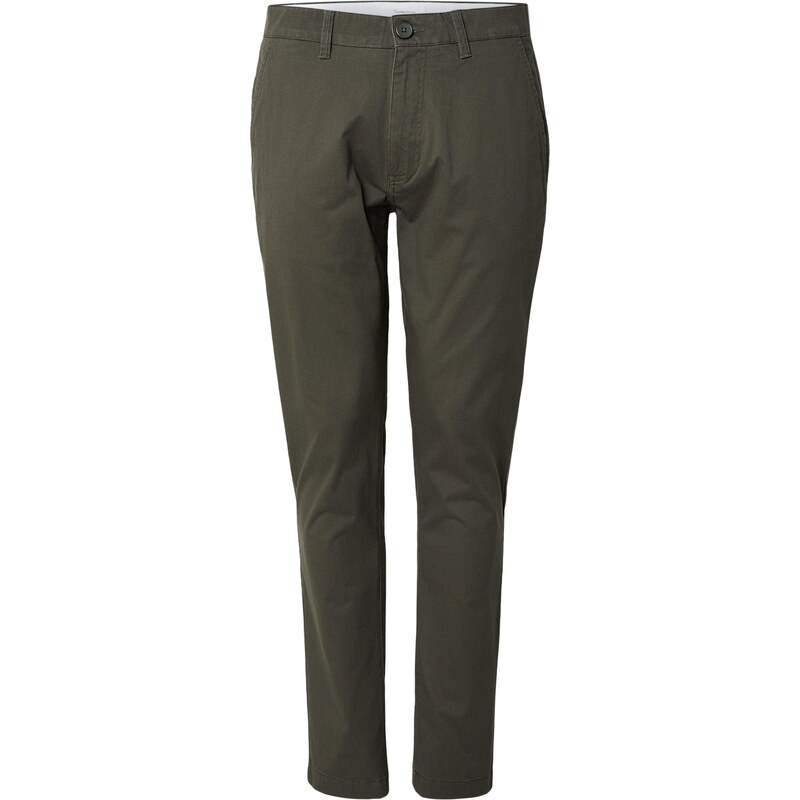 KnowledgeCotton Apparel Chino kalhoty LUCA zelená