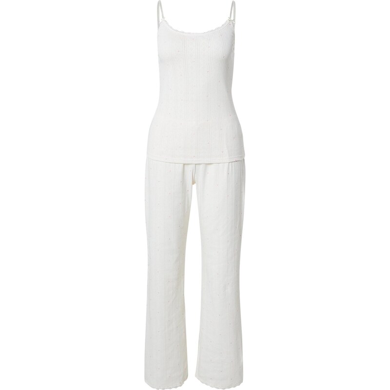 Hunkemöller Pyžamo Cami Pointelle Lace Hearts světle béžová /