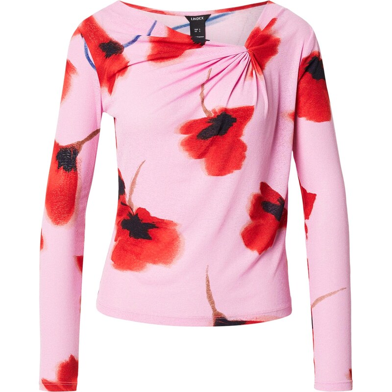 Lindex Tričko Simonetta čokoládová / pink / červená / černá 113340258
