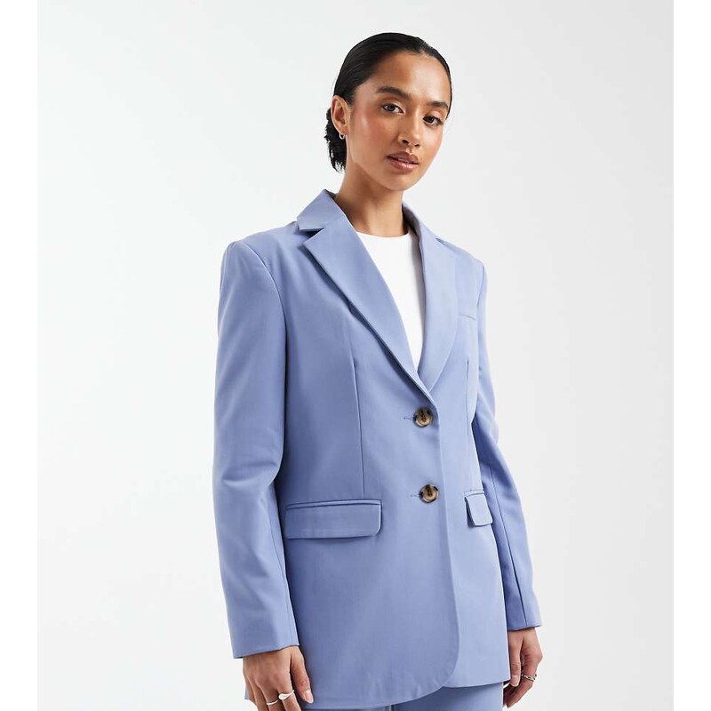 Miss Selfridge Petite oversized blazer in powder blue 115512964