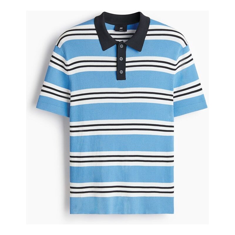 H&M - Tops límečkem Regular Fit - Modrá/Proužky